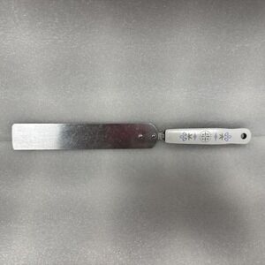 Ekco USA Stainless Steel Spreader Spatula White ‎ Blue Tulip Decorative Handle
